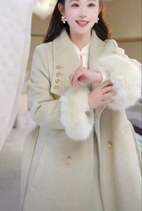 Wool Coat Women’s Fall Winter 2024 Long Slim Solid Color Chanel Style
