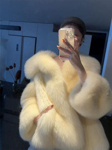 Thick Faux Fox Fur Short Coat