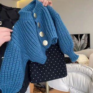 Kids’ Knitted Cardigan with Dotted Skirt