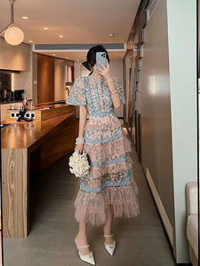 Luxury French Summer Ruffle Dress