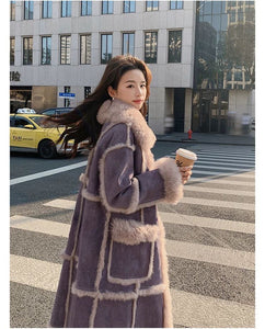 Purple Faux Fur Winter Coat