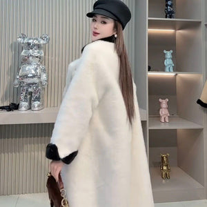 European-Style Imitation Mink Fur Coat
