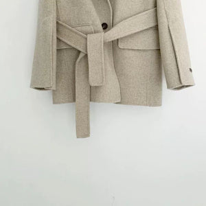 Korean-Style Wool Coat – Belted, Warm & Elegant