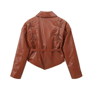ZA-style belted retro biker jacket