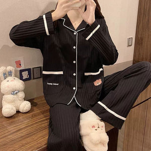 Modal cotton pajamas set (plus size, spring/fall)