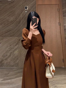 Elegant long-sleeve social dress