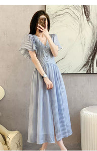 French striped shirt dress