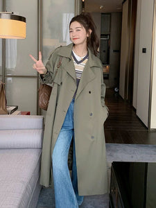 Army green trench coat