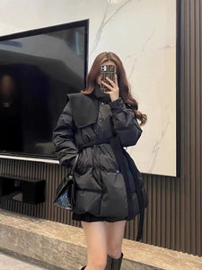 Black cotton Chanel-style coat