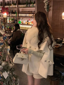 Short British-style wool coat