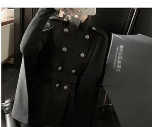 Cape wool coat for women