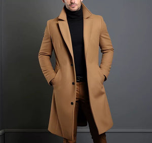 Wool trench coat for men