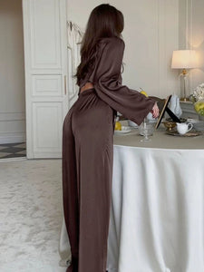 Silk-look pajama set