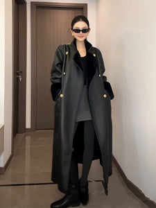 Women’s Winter Lamb Fur Coat, Mid-Length, Warm & Thick