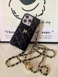 حافظة سلسلة من جلد الليتشي والكافيار