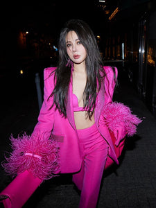 Diamond Pink Feather Suit