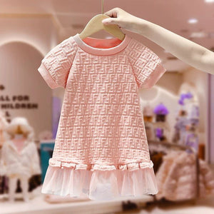 Girls’ Summer Dress – Elegant New Pink Outfit for Kids