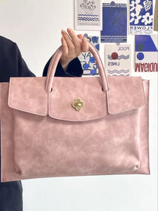 Stylish Laptop & Document Bag for Women – Pink, Fits Up to 15.6