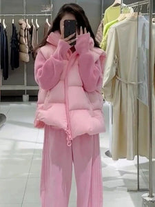 Cute Fufu Pink Cotton Jacket – Tmall Style for Fall/Winter