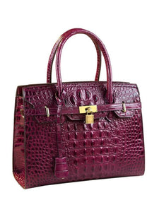 2025 Platinum Croc-Textured Leather Bag – Large Capacity & Elegant Design
