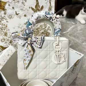 2025 MK DA Genuine Leather Handbag – Princess Diana-Inspired with Mesh Chain Strap