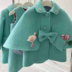 Macaron Cashmere Set – Girls’ Collar, Dress, Cape & Sweater