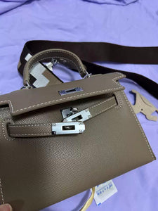 2024 High-Quality Kelly Bag – 2nd Gen Original Design with Silver Clasp
