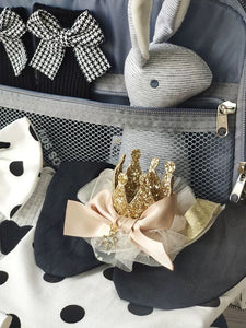 Luxury Kids’ Gift Box – Black & Gold Princess Dress with Polka-Dot Set | 100% Cotton