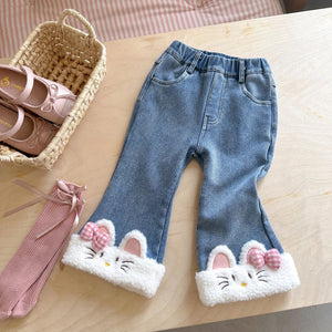 Girls’ Wool-Lined Casual Jeans – Fall/Winter