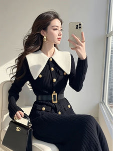 Tmall Ready Stock – Black Knitted Inner Long Skirt – Chanel-Inspired