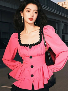 Pretty Pink Square Blouse