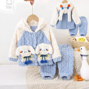 Tmall Girls’ Flannel Hoodie Pajama Set