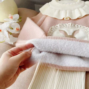 Korean Style Winter Velvet Set for Girls