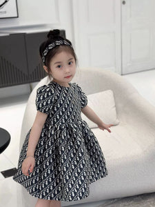French Puff-Sleeve Princess Dress for Girls