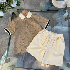 Two-Piece Solid Color Short Sleeve Pantsuit