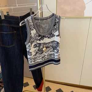 Jacquard Sleeveless Summer Top