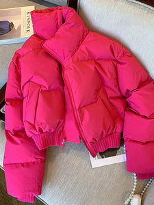 Tmall 2025 Thick Cotton Short Jacket with Stand Collar – Women’s Winter Coat