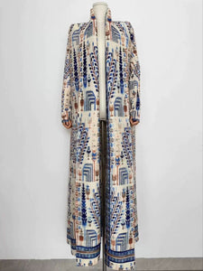Gradient Long Sleeve Robe Coat