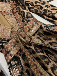Women trench coat- Cheetah pattern