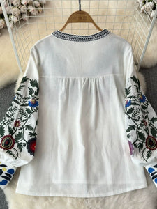 Women's Casual Long-Sleeve Embroidered Shirt