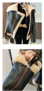 Women's Green Faux winter coat