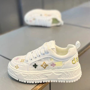 Men's Summer Trend Thick-Soled Breathable Sneakers – White Anti-Slip Fashion Shoes