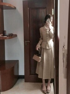 High-Waist Midi Skirt Suit for Women