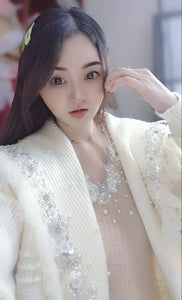 Oversized Sequin Beaded Shawl Coat