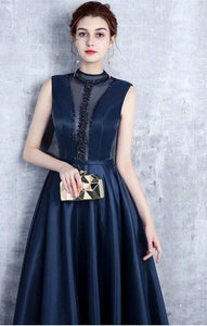Luxury Satin Evening Dress for Women – Slim Fit with Diamond Bead Embellishments