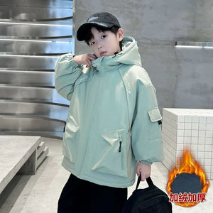 Boys Fall & Winter Coat – Stylish Thick Wool Jacket for Older Kids