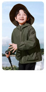 Tmall Huili Kids Waterproof Jacket – Lightweight Spring & Autumn Coat for Boys & Girls