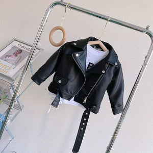 Zongbaobei Kids Leather Jacket – Trendy Thick Velvet Lined Winter Coat for Boys & Girls