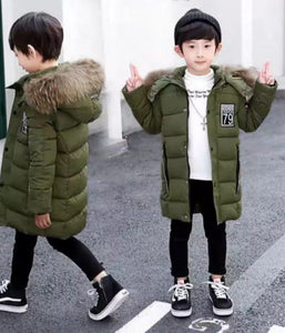 Boys’ Thick Cotton Padded Winter Jacket – Korean Style Fleece Lined Coat for Kids (Medium & Big Boys
